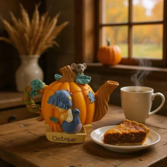 PRECIOUS MOMENTS By Enesco-October-Fall Seasonal Mini Teapot Item #608289 - Picture 10 of 11